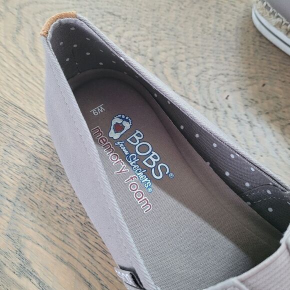 BOBS Breeze Espadrille Flats Memory Foam Taupe Wide 9 - Picture 4 of 8